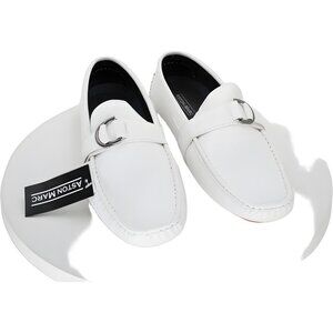 Aston Marc Men's Driving Loafers White 13 M